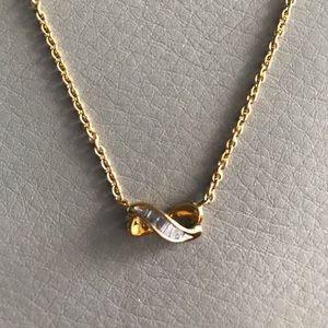 14K Yellow Gold Infinity Diamond Necklace